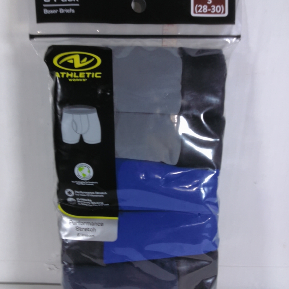 Athletic Works Blue and Gray Boxer Briefs Multi-Pack